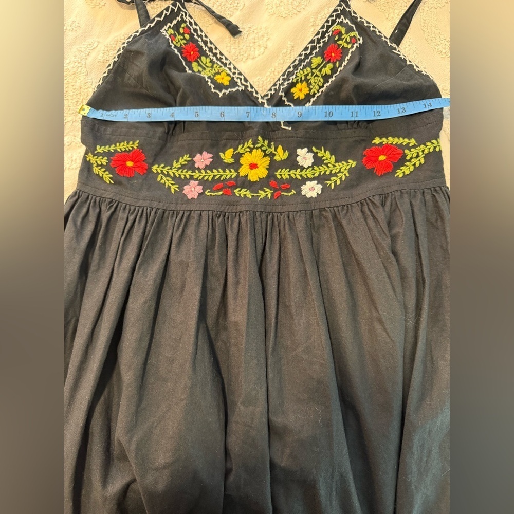 Embroidered Navy Floral Maxi Dress - Picture 5 of 6